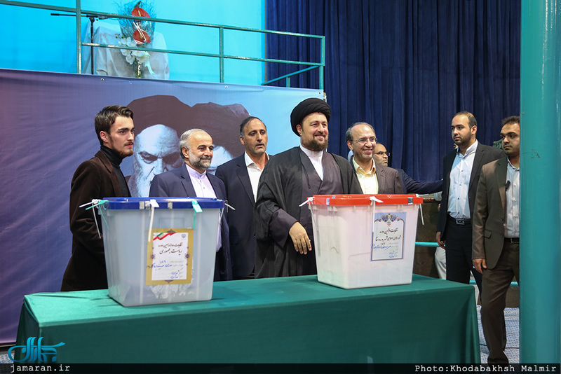 حضور سید حسن خمینی در پای صندوق رای