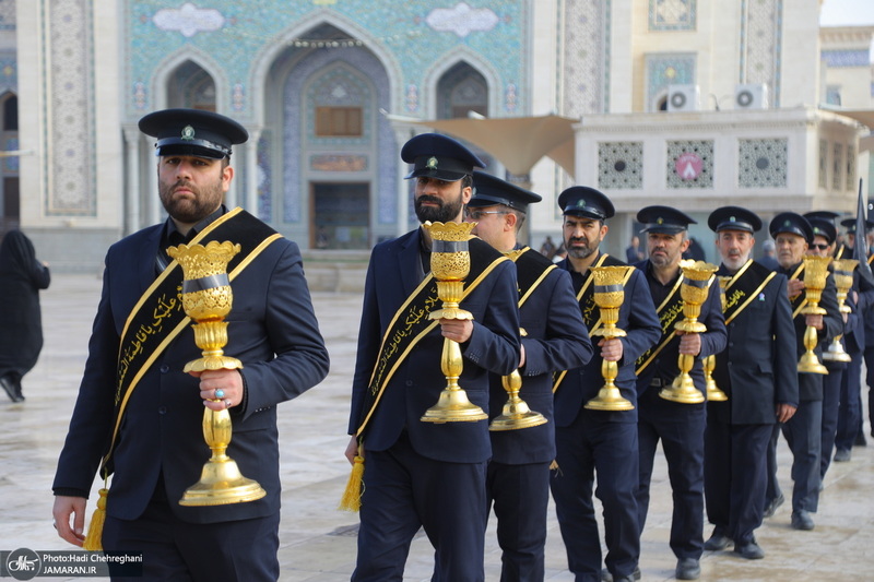 مراسم عزاداری خادمان حرم حضرت معصومه (س) در روز شهادت امام موسی کاظم (ع)‎