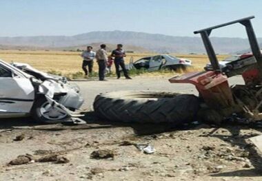 برخورد تراکتور با پژو در کرمان هشت مصدوم بر جا گذاشت