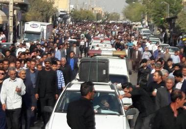 پیکر جان‌باختگان حادثه پالایشگاه تهران در ایلام تشییع شد