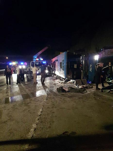 احراز هویت تمامی جانباختگان حادثه واژگونی اتوبوس تهران- گنبد در جاده سوادکوه