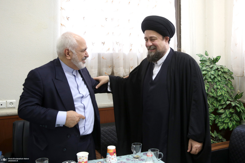 دیدار دکتر ظریف  معاون راهبردی رئیس جمهور و جمعی از مدیران با سید حسن خمینی