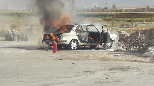 انفجار یکدستگاه خودروی سواری پیکان به علت استفاده از گازمایع در سرپل ذهاب