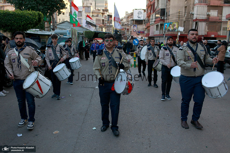 مراسم تشییع شهدای حزب الله در بیروت