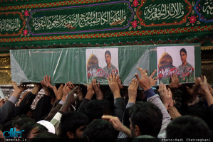 مراسم تشییع پیکر پنج شهید مدافع حرم حضرت زینب (س) در قم