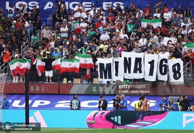 حواشی بازی ایران و نیوزلند 2026| تماشاگران ایرانی در لس آنجلس به یاد شهدای میناب 168 + عکس و ویدیو