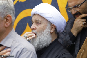 دسته عزاداری روز شهادت امام جعفر صادق (ع) با حضور آیت الله العظمی وحید خراسانی
