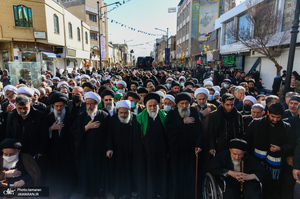 دسته عزاداران فاطمی به دعوت آیت الله العظمی صافی گلپایگانی