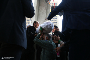 مراسم تشییع شهید گمنام دفاغ مقدس در اداره مرکزی قوه قضاییه