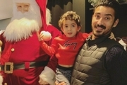 عکس کریسمسی قوچان نژاد و پسرش