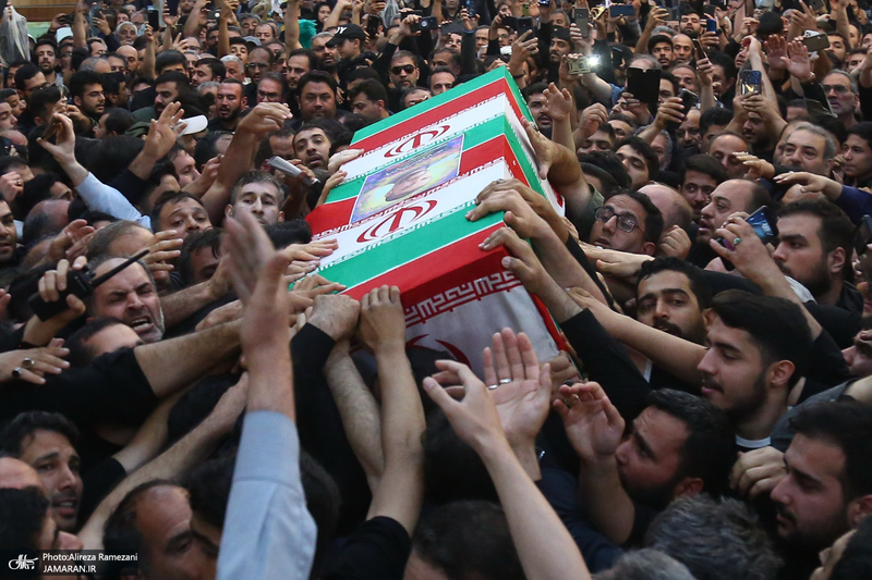 مراسم خاکسپاری شهید حسین امیرعبداللهیان در حرم حضرت عبدالعظیم حسنی (ع)