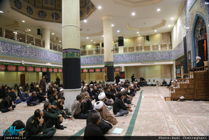 عزاداری اباعبدالله الحسین(ع) در بیت آیت الله العظمی جوادی آملی با حضور سید علی خمینی