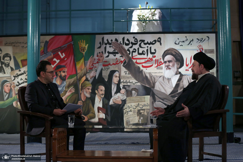 پشت صحنه برنامه تلویزیونی «صف اول» با حضور سید حسن خمینی