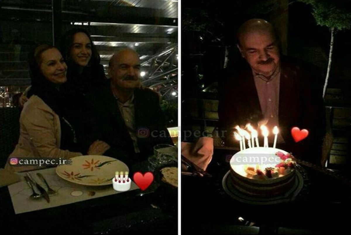 جشن تولد ایرج طهماسب در کنار همسر و دخترش + عکس
