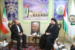 حضور سید حسن خمینی در دفتر نمایندگی جنبش مقاومت اسلامی فلسطین (حماس)