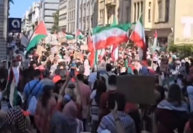 تظاهرات مردم آلمان در حمایت از ایران و فلسطین