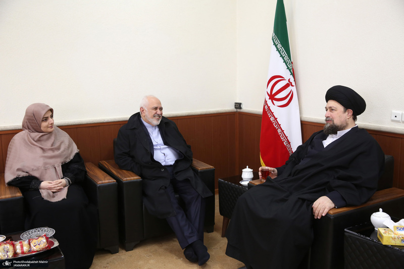 دیدار دکتر ظریف  معاون راهبردی رئیس جمهور و جمعی از مدیران با سید حسن خمینی