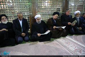 ادای احترام حسن روحانی به امام خمینی و رییس فقید مجمع تشخیص مصلحت نظام
