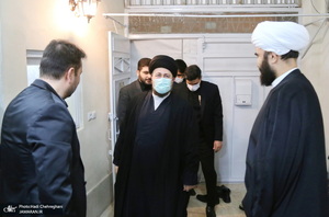 عزاداری شهادت حضرت فاطمه(س) در بیت آیت الله دوستی زنجانی با حضور سید حسن خمینی