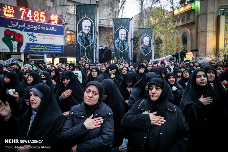 تجمع بزرگداشت شهید سپهبد سلیمانی در میدان فلسطین تهران