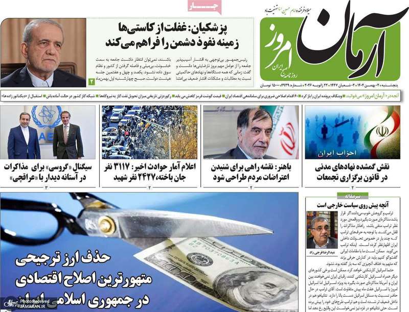 گزیده روزنامه های 2 بهمن 1404