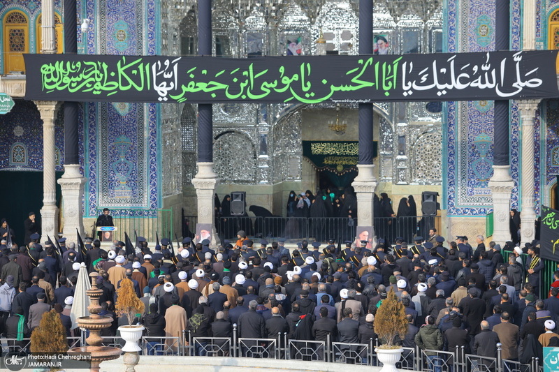 مراسم عزاداری خادمان حرم حضرت معصومه (س) در روز شهادت امام موسی کاظم (ع)‎