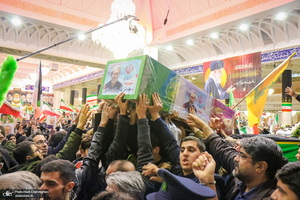 مراسم استقبال و وداع با پیکر مطهر شهید علی لاریجانی در قم