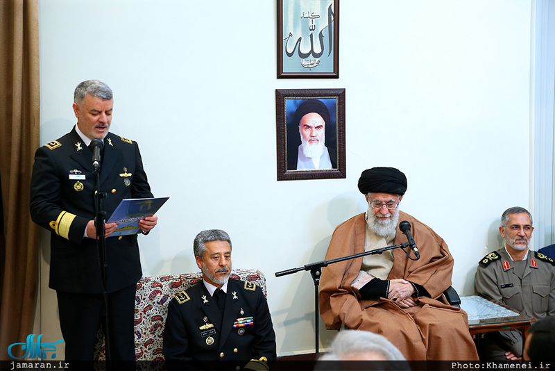 دیدار جمعی از فرماندهان و مسئولان نیروی دریایی ارتش با رهبر معظم انقلاب 