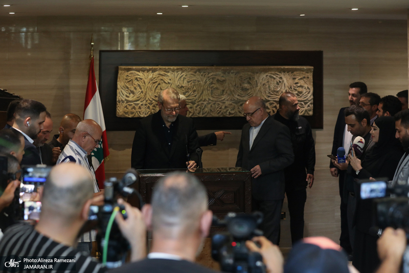 نشست خبری علی لاریجانی در بیروت