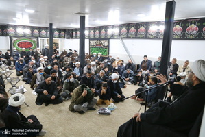 عزاداری شهادت حضرت فاطمه(س) در بیت آیت الله دوستی زنجانی با حضور سید حسن خمینی