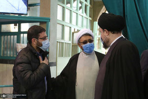 دیدار جمعی از دانش آموزان دبیرستان پسرانه علوم و معارف اسلامی شهید مطهری تهران با سید حسن خمینی