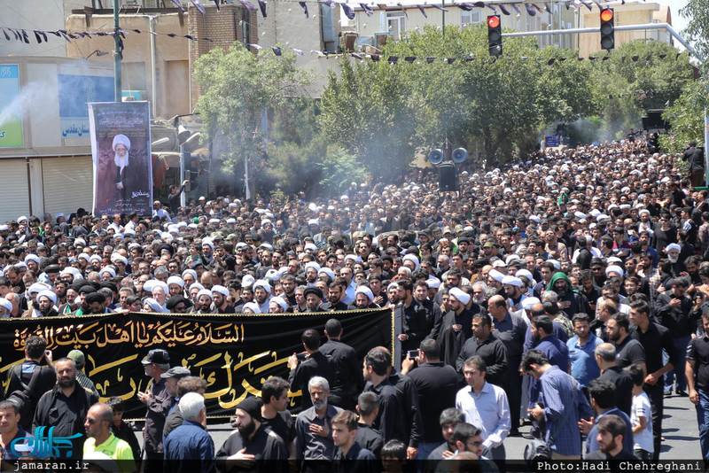 دسته عزاداری امام جعفرصادق(ع) با حضور حضرت آیت الله وحید خراسانی