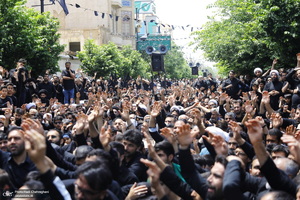 دسته عزاداری روز شهادت امام جعفر صادق (ع) با حضور آیت الله العظمی وحید خراسانی