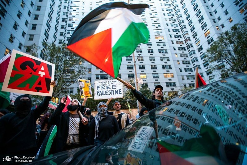 تظاهرات مردم نیویورک در دفاع از مردم فلسطین