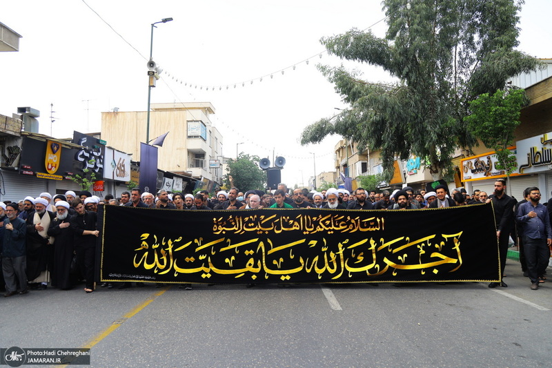 دسته عزای شهادت امام صادق(ع) با حضور آیت الله العظمی وحید خراسانی