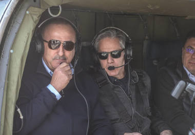 وزیر خارجه امریکا به مناطق زلزله زده ترکیه رفت