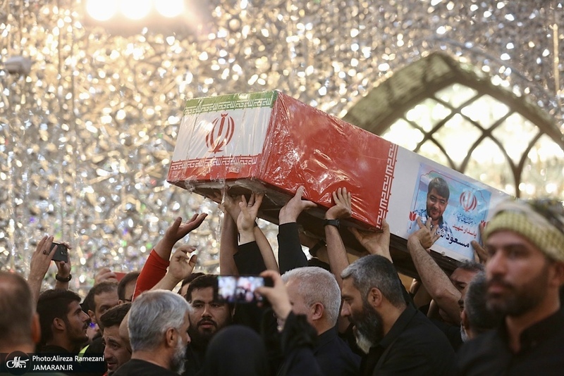 مراسم تشییع پیکر شهیدان سردار حسین سلامی و مسعود شانه ای